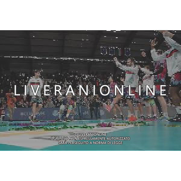 Volley Champions League Men 2019/2020 Perugia, Italia 19/02/2020 Sir Sicoma Monini Perugia vs Projekt Warszawa Nella foto: sir sicoma monini esulta per la vittoria della partita ©Loris Cerquiglini - Alessio Marini / AGENZIA ALDO LIVERANI SAS