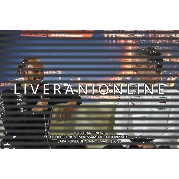 (L to R): Lewis Hamilton (GBR) Mercedes AMG F1 and James Allison (GBR) Mercedes AMG F1 Technical Director in the FIA Press Conference. 20.02.2020. Formula One Testing, Day Two, Barcelona, Spain. Thursday. / AGENZIA ALDO LIVERANI SAS - ITALY ONLY EDITORIAL USE ONLY - TEST F1 BARCELLONA SPAGNA 20.02.2020
