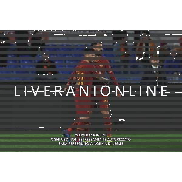 Roma vs Gent Europa League - Sedicesimi di finale Stadio Olimpico - Roma 20-02-2020 nella foto Esultanza dopo il gol di Carles Perez e Spinazzola ©Federico Gaetano / AGENZIA ALDO LIVERANI SAS