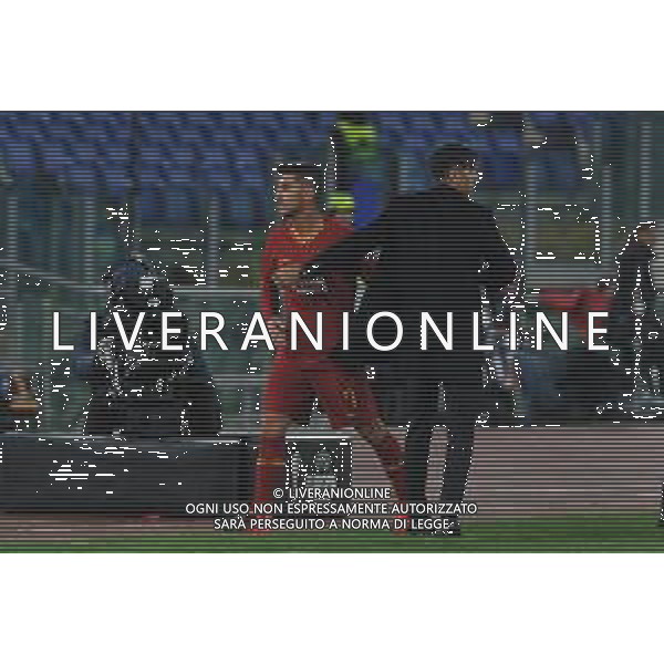 Roma vs Gent Europa League - Sedicesimi di finale Stadio Olimpico - Roma 20-02-2020 nella foto Fonseca saluta Pellegrini©Federico Gaetano / AGENZIA ALDO LIVERANI SAS