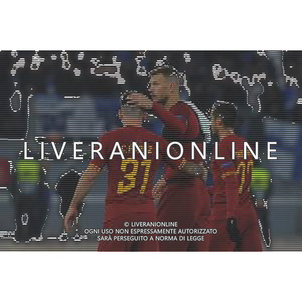 Roma vs Gent Europa League - Sedicesimi di finale Stadio Olimpico - Roma 20-02-2020 nella foto Dzeko e Carles Perez©Federico Gaetano / AGENZIA ALDO LIVERANI SAS