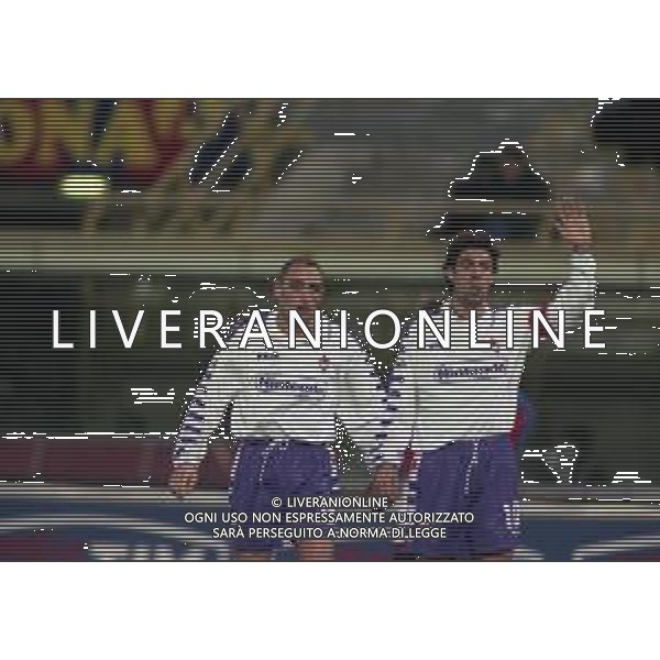18-02-1999 BOLOGNA SEMIFINALE DI ANDATA COPPA ITALIA BOLOGNA FIORENTINA 0-2 NELLA FOTO MANUEL RUI COSTA E ESPOSITO CARMINE AG ALDO LIVERANI SAS