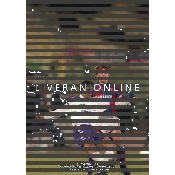 18-02-1999 BOLOGNA SEMIFINALE DI ANDATA COPPA ITALIA BOLOGNA FIORENTINA 0-2 NELLA FOTO MANUEL RUI COSTA E GIANCARLO MAROCCHI AG ALDO LIVERANI SAS