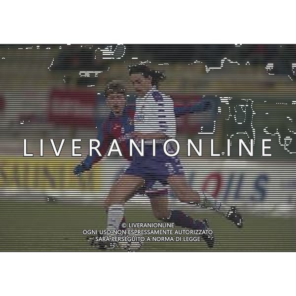 18-02-1999 BOLOGNA SEMIFINALE DI ANDATA COPPA ITALIA BOLOGNA FIORENTINA 0-2 NELLA FOTO MORENO TORRICELLI E GIANCARLO MAROCCHI AG ALDO LIVERANI SAS