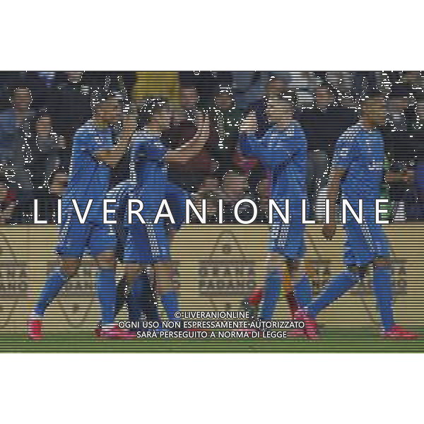 Spal - Juventus Campionato di Calcio Serie A TIM 22/02/2020 nella foto: Esultanza Dybala Paulo (Juventus f.c.) Ramsey Aaron (Juventus f.c.) dopo il gol ©Claudio Zamagni/Agenzia Aldo Liverani ---- Dybala Paulo (Juventus f.c.) Ramsay Aaron (Juventus f.c.) celebrates after scoring during Italian Serie A soccer match between S.P.A.L. Ferrara and JUVENTUS F.C. at Ferrara Paolo Mazza Stadium on February 22 2020 photo credit by Claudio Zamagni/Aldo Liverani Photo Agency / AGENZIA ALDO LIVERANI SAS