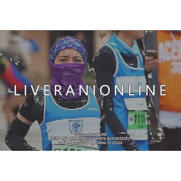 Emergenza Coronavirus in Italia Verdi Marathon - Maratona delle terre verdiane 23.02.2020 Nella Foto: Volontari e atleti indossano maschere e guanti di protezione durante la gara Ph.Soli-Ag. Aldo Liverani / AGENZIA ALDO LIVERANI SAS