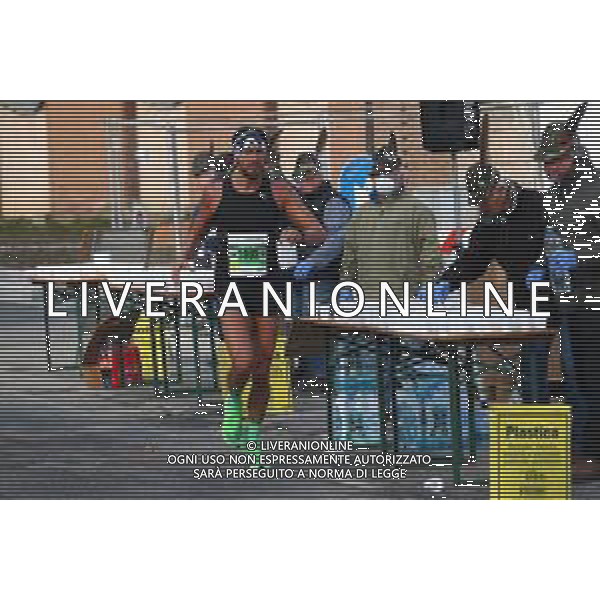 Emergenza Coronavirus in Italia Verdi Marathon - Maratona delle terre verdiane 23.02.2020 Nella Foto: Volontari e atleti indossano maschere e guanti di protezione durante la gara Ph.Soli-Ag. Aldo Liverani / AGENZIA ALDO LIVERANI SAS