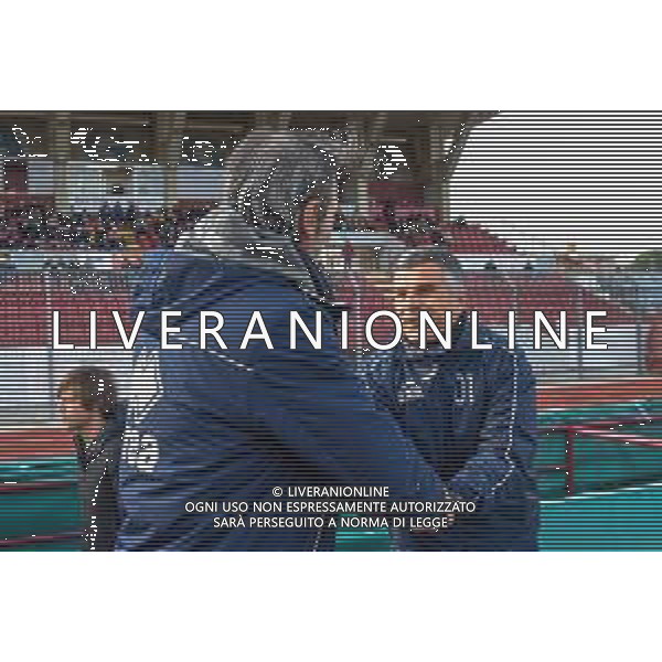 Campionato di Calcio Serie C - Lega Pro 2019/2020 Pontedera, Italia 23/02/2020 Pontedera vs Alessandria Nella foto: Angelo Adamo Gregucci allenatore dell\'Alessandria e Ivan Maraia allenatore del Pontedera FOTO FABIO FAGIOLINI-ALESSIO MARINI-AG ALDO LIVERANI SAS