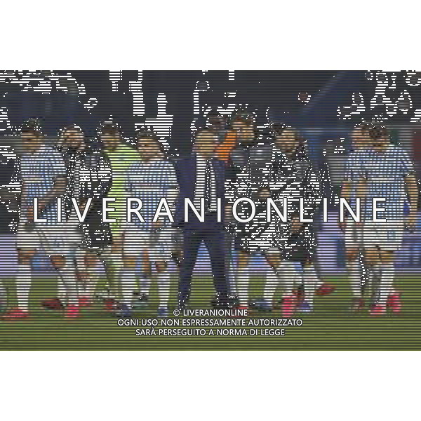 Spal - Juventus Campionato di Calcio Serie A TIM 22/02/2020 nella foto: Mister Luigi Di Biagio con la squadra a fine partita ©Claudio Zamagni/Agenzia Aldo Liverani ---- during Italian Serie A soccer match between S.P.A.L. Ferrara and JUVENTUS F.C. at Ferrara Paolo Mazza Stadium on February 22 2020 photo credit by Claudio Zamagni/Aldo Liverani Photo Agency