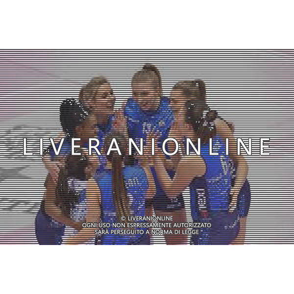 Campionato di Volley Serie A1 Femminile 2019/2020 Firenze, Italia 23/02/2020 Il Bisonte Firenze vs Savino Del Bene Scandicci Nella foto: Esultanza Il Bisonte Firenze FOTO LISA GUGLIELMI-ALESSIO MARINI-AG ALDO LIVERANI SAS