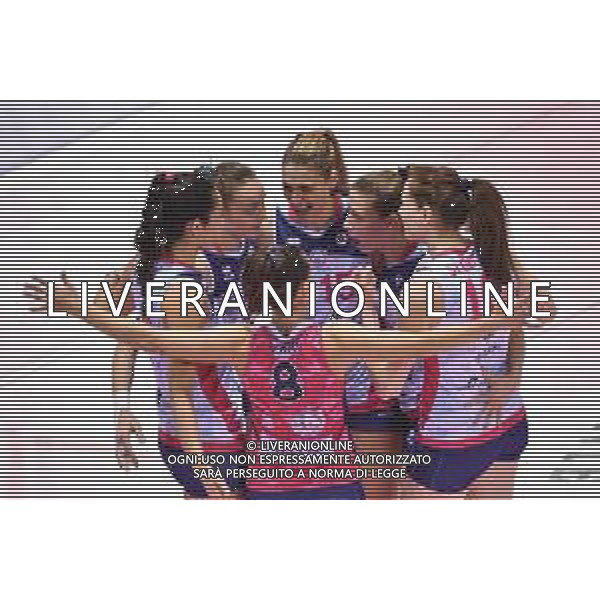 Campionato di Volley Serie A1 Femminile 2019/2020 Firenze, Italia 23/02/2020 Il Bisonte Firenze vs Savino Del Bene Scandicci Nella foto: Esultanza Savino Del Bene Scandicci FOTO LISA GUGLIELMI-ALESSIO MARINI-AG ALDO LIVERANI SAS