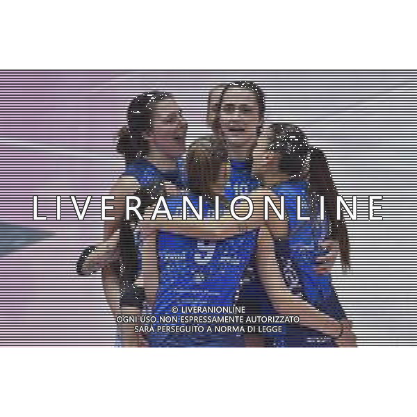 Campionato di Volley Serie A1 Femminile 2019/2020 Firenze, Italia 23/02/2020 Il Bisonte Firenze vs Savino Del Bene Scandicci Nella foto: Esultanza Il Bisonte Firenze FOTO LISA GUGLIELMI-ALESSIO MARINI-AG ALDO LIVERANI SAS
