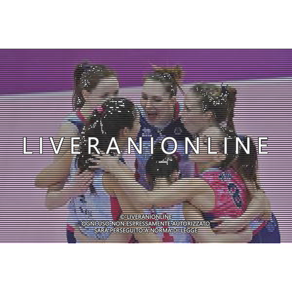 Campionato di Volley Serie A1 Femminile 2019/2020 Firenze, Italia 23/02/2020 Il Bisonte Firenze vs Savino Del Bene Scandicci Nella foto: Esultanza Savino Del Bene Scandicci FOTO LISA GUGLIELMI-ALESSIO MARINI-AG ALDO LIVERANI SAS