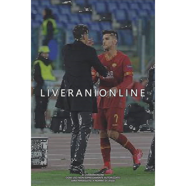 Roma vs Gent Europa League - Sedicesimi di finale Stadio Olimpico - Roma 20-02-2020 nella foto Fonseca e Pellegrini©Federico Gaetano / AGENZIA ALDO LIVERANI SAS