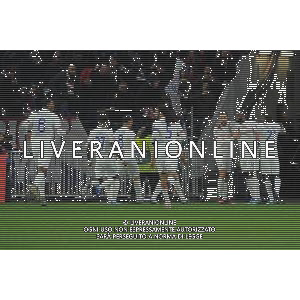 Lione 26.02.2020 Groupama Stadium Olympique Lione vs Juventus Champions League 2019/2020 ©Viganti/Agenzia Aldo Liverani Nella foto: esultanza lione dopo il gol di Tousart ©Viganti / AGENZIA ALDO LIVERANI SAS