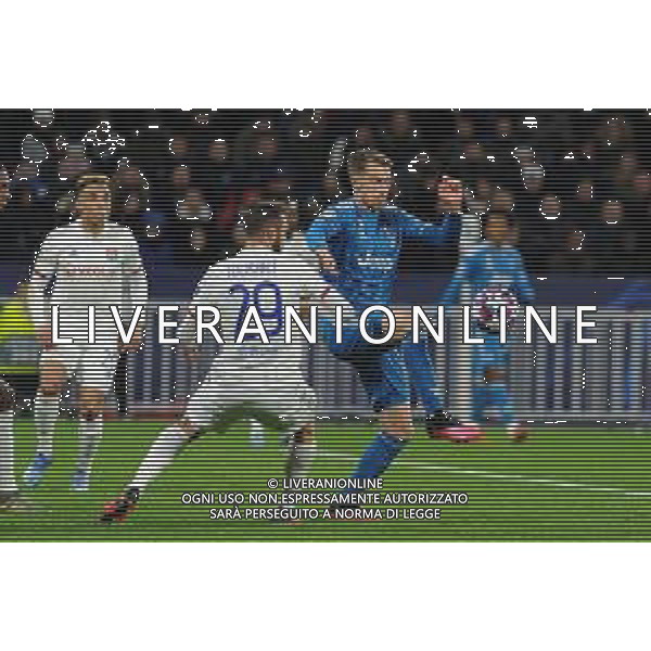 Lione 26.02.2020 Groupama Stadium Olympique Lione vs Juventus Champions League 2019/2020 ©Viganti/Agenzia Aldo Liverani Nella foto: aaron ramsey e lucas tousart ©Viganti / AGENZIA ALDO LIVERANI SAS