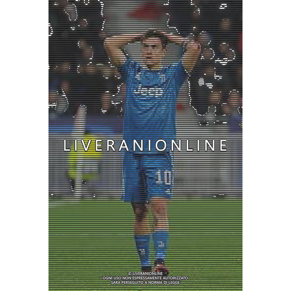 Lione 26.02.2020 Groupama Stadium Olympique Lione vs Juventus Champions League 2019/2020 ©Viganti/Agenzia Aldo Liverani Nella foto: paulo dybala delusione ©Viganti / AGENZIA ALDO LIVERANI SAS