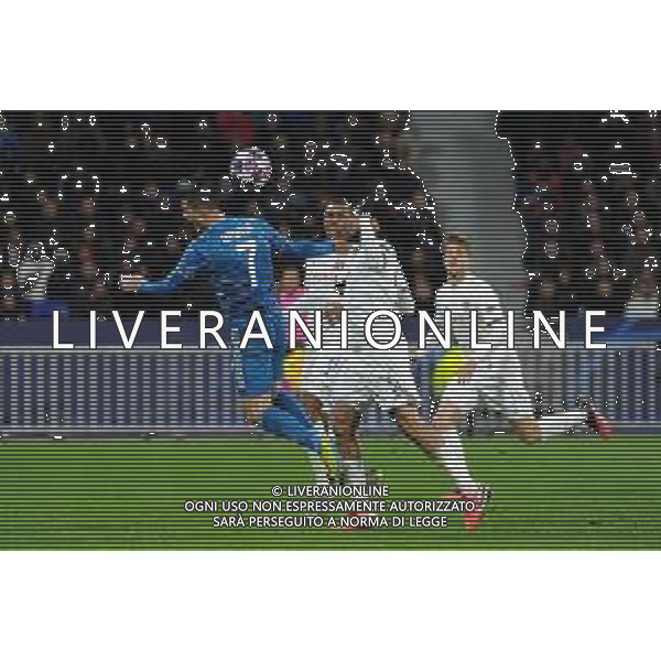 Lione 26.02.2020 Groupama Stadium Olympique Lione vs Juventus Champions League 2019/2020 ©Viganti/Agenzia Aldo Liverani Nella foto: presunto fallo da rigore su cristiano ronaldo ©Viganti / AGENZIA ALDO LIVERANI SAS