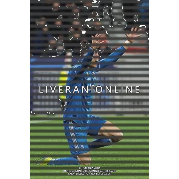 Lione 26.02.2020 Groupama Stadium Olympique Lione vs Juventus Champions League 2019/2020 ©Viganti/Agenzia Aldo Liverani Nella foto: cristiano ronaldo protesta ©Viganti / AGENZIA ALDO LIVERANI SAS