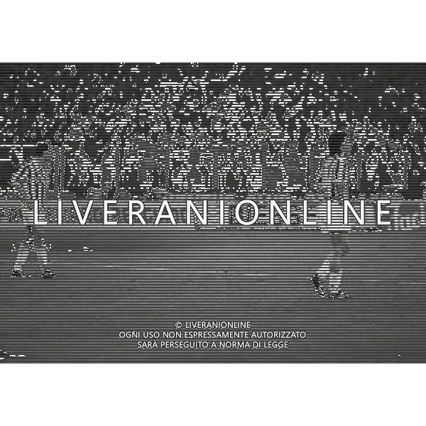 24-04-1991 TORINO COPPA DELLE COPPE SEMIFINALE DI RITORNO JUVENTUS BARDELLONA 1-0 NELLA FOTO ROBERTO BAGGIO E SALVATORE SCHILLACI AG ALDO LIVERANI SAS