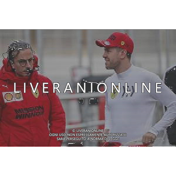 (L to R): Laurent Mekies (FRA) Ferrari Sporting Director with Sebastian Vettel (GER) Ferrari. 27.02.2020. Formula One Testing, Day Two, Barcelona, Spain. Thursday. / AGENZIA ALDO LIVERANI SAS - ITALY ONLY EDITORIAL USE ONLY - TEST F1 DAY 2 BARCELLONA SPAGNA 27.02.2020