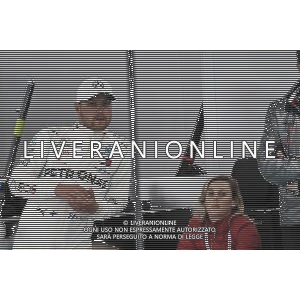 Valtteri Bottas (FIN) Mercedes AMG F1 with his girlfriend Tiffany Cromwell (AUS) Professional Cyclist. 27.02.2020. Formula One Testing, Day Two, Barcelona, Spain. Thursday. / AGENZIA ALDO LIVERANI SAS - ITALY ONLY EDITORIAL USE ONLY - TEST F1 DAY 2 BARCELLONA SPAGNA 27.02.2020