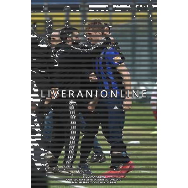 Campionato di Calcio Serie B 2019/2020 Pisa, Italia 29/02/2020 Pisa vs Perugia Nella foto: L\'allenatore in seconda Riccardo Taddei festeggia Luca Vido (Pi) a fine partita FOTO GABRIELE MASOTTI-ALESSIO MARINI-AG ALDO LIVERANI SAS