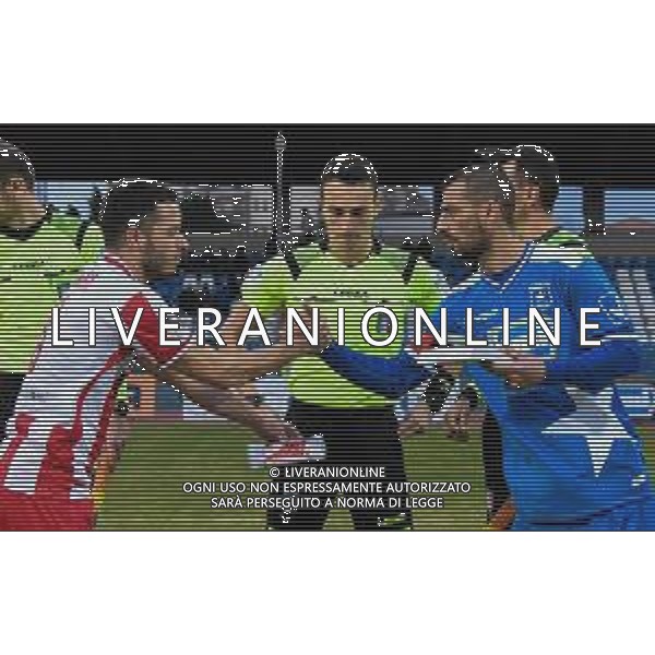 Campionato di Calcio Serie C - Lega Pro 2019/2020 Pagani, Italia 01/03/2020 Paganese vs Teramo Nella foto: I due capitani Andrea Arrigoni (8) Teramo Calcio 1913 e Francesco Scarpa (10) Paganese Calcio 1926 FOTO ANDREA D\'AMICO-ALESSIO MARINI-AG ALDO LIVERANI SAS