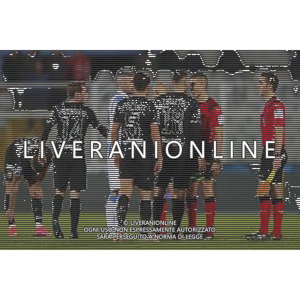 Pescara - Ascoli Campionato di Calcio Serie BKT 01/03/2020 nella foto: Trotta Marcello(Ascoli) Pucino Raffaele(Ascoli) piccinocchi discutono con l\'arbitro Marinelli Livio ©Claudio Zamagni/Agenzia Aldo Liverani s.a.s during Italian Serie BKT soccer match between Pescara and Ascoli at Adriatico Giovanni Cornacchia Stadium in pescara on March 01 2020 photo credit by Claudio Zamagni/Aldo Liverani Photo Agency / AGENZIA ALDO LIVERANI SAS