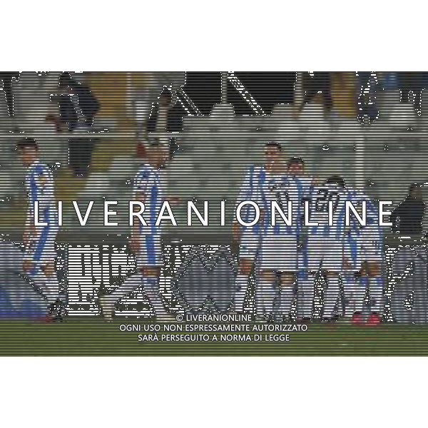 Pescara - Ascoli Campionato di Calcio Serie BKT 01/03/2020 nella foto: esultanza pescara dopo il goal ©Claudio Zamagni/Agenzia Aldo Liverani s.a.s pescara celebrates after scoring a goal during Italian Serie BKT soccer match between Pescara and Ascoli at Adriatico Giovanni Cornacchia Stadium in pescara on March 01 2020 photo credit by Claudio Zamagni/Aldo Liverani Photo Agency / AGENZIA ALDO LIVERANI SAS