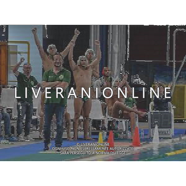 Pallanuoto Euro Cup 2019/2020 Siracusa, Italia 04/03/2020 Ortigia vs CSM DIGI Oradea Nella foto: Esultanza squadra C. c. Ortigia FOTO MARIA NAGELA CINARDO-A MARINI-AG ALDO LIVERANI