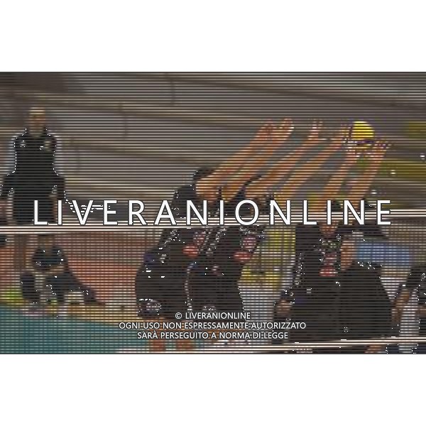 Campionato di Volley Superlega Serie A 2019/2020 Latina, Italia 07/03/2020 Top Volley Latina vs Calzedonia Verona Nella foto: muro Calzedonia Verona FOTO LUIGI MARIANI-ALESSIO MARINI-AG ALDO LIVERANI SAS