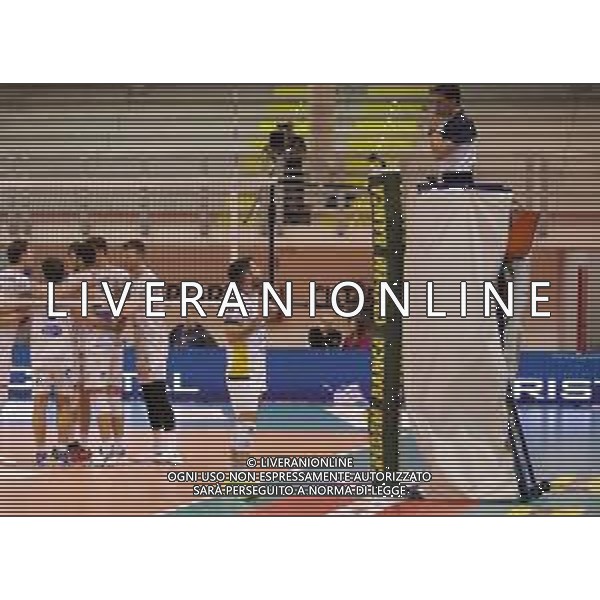 Campionato di Volley Superlega Serie A 2019/2020 Latina, Italia 07/03/2020 Top Volley Latina vs Calzedonia Verona Nella foto: Federico Bonami Calzedonia Verona discute con l\'arbitro FOTO LUIGI MARIANI-ALESSIO MARINI-AG ALDO LIVERANI SAS