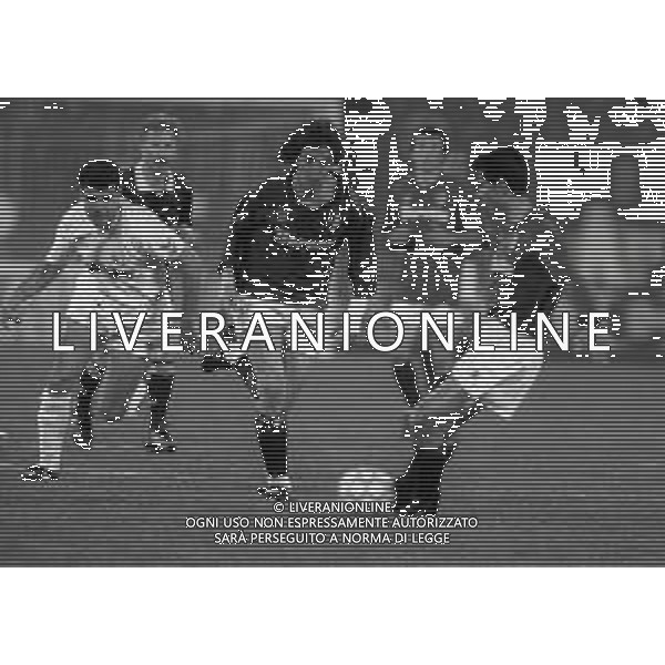 15-04-1992 TORINO SEMIFINALE GARA DI RITORNO DI COPPA UEFA TORINO REAL MADRID 2-0 NELLA FOTO WALTER CASAGRANDE E VINCENZO SCIFO AG ALDO LIVERANI SAS