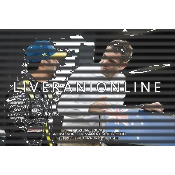 (L to R): Daniel Ricciardo (AUS) Renault F1 Team with Cyril Abiteboul (FRA) Renault Sport F1 Managing Director - livery reveal. 11.03.2020. Formula 1 World Championship, Rd 1, Australian Grand Prix, Albert Park, Melbourne, Australia, Preparation Day. AG ALDO LIVERANI SAS-ONLY ITALY