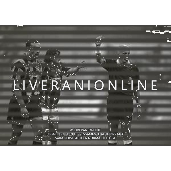 12-10-1994 MILANO OTTAVI DI FINALE COPPA ITALIA MILAN INTER 1-2 NELLA FOTO RBIRO PIERLUIGI COLLINA CON GIANLUIGI LENTINI E GIUSEPPE BERGOMI AG ALDO LIVERANI SAS