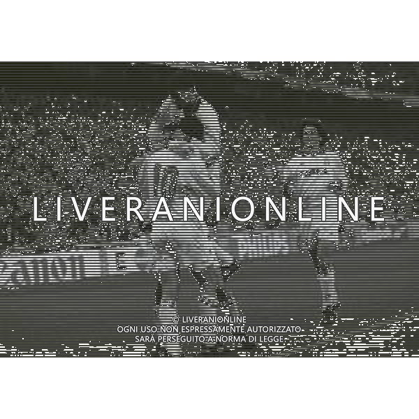 19-04-1995 MILANO SEMIFINALE DI CHAMPIONS LEAGUE MILAN PARIS SANT GERMAIN 2-0 NELLA FOTO ESULTANZA DEJAN SAVICEVIC AG ALDO LIVERANI SAS