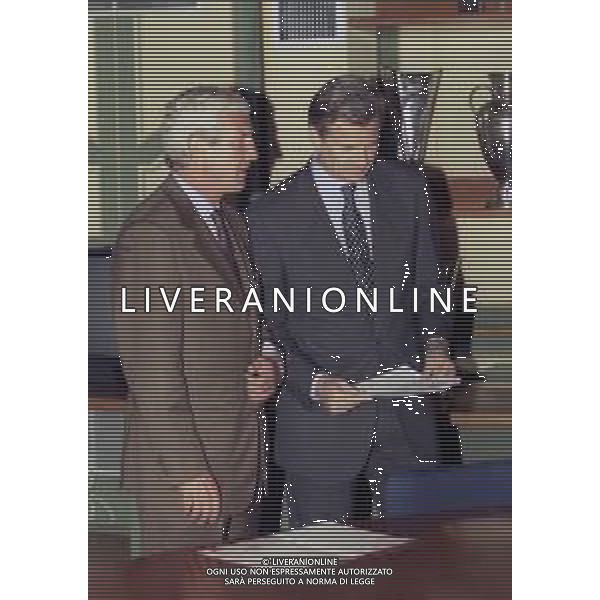 RETROSPETTIVA MARCELLO LIPPI ALLENATORE INTER CALCIO 1999 NELLA FOTO MARCELLO LIPPI ALLENATORE INTER CALCIO NELL\'ANNO 1999 PRESENTAZIONE CON GIACINTO FACCHETTI AG ALDO LIVERANI SAS