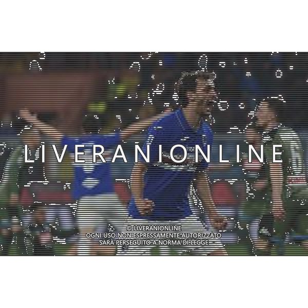 Campionato di Calcio Serie A 2019/2020 Genova, Italia 14/03/2020 Sampdoria Italian Soccer serie A Season 2019/20 Nella foto: Manolo Gabbiadini (Sampdoria), esultanza FOTO DANILO VIGO-ALESSIO MARINI-AG ALDO LIVERANI SAS