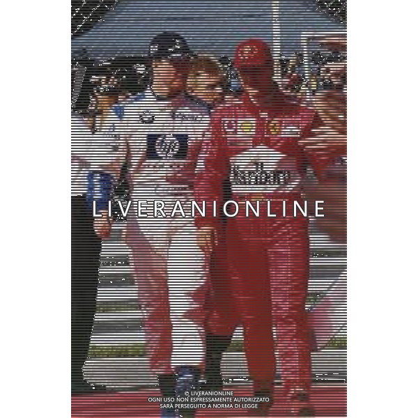 RETROSPETTIVA MICHAEL SCHUMACHER PILOTA F1 NELLA FOTO MICHAEL SCHUMACHER NELL\'ANNO 2002 CON IL FRATELLO RALF SCHUMACHER AG ALDO LIVERANI SAS 