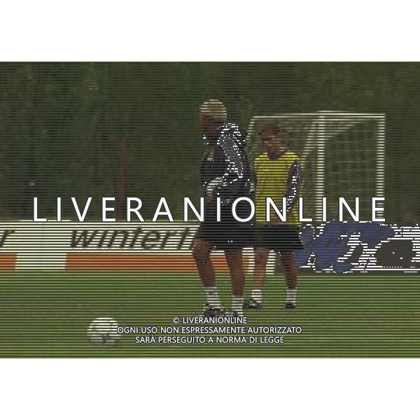 1999 RITIRO ESTIVO PRE CAMPIONATO FC INTER NI VAL D\'AOSTA NELLA FOTO MARCELLO LIPPI ALLENATORE INTER CALCIO CON FARINOS FRANCISCO AG ALDO LIVERANI SAS