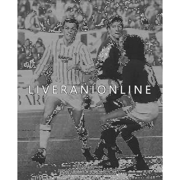 RETROSPETTIVA MANZO ANDREA CALCIATORE NELLA FOTO MANZO ANDREA CON LA MAGLIA DEL MILAN CALCIO AG ALDO LIVERANI SAS