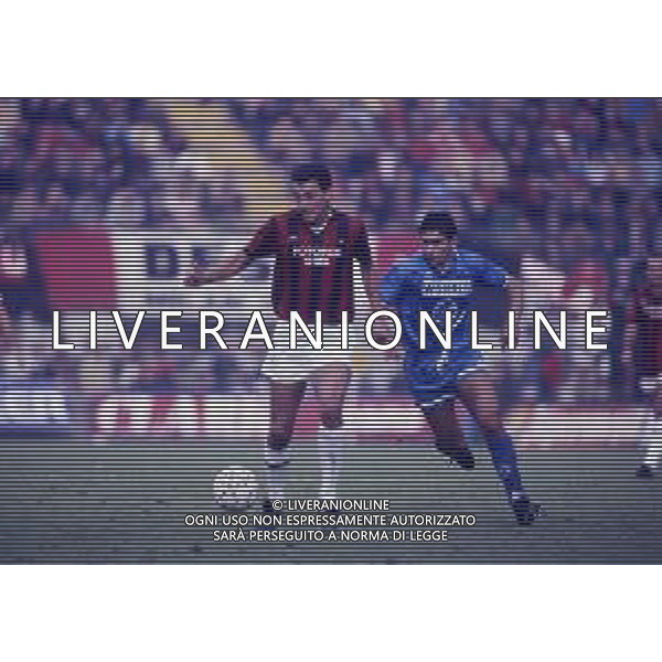 RETROSPETTIVA MANZO ANDREA CALCIATORE NELLA FOTO MANZO ANDREA CON LA MAGLIA DEL MILAN CALCIO AG ALDO LIVERANI SAS