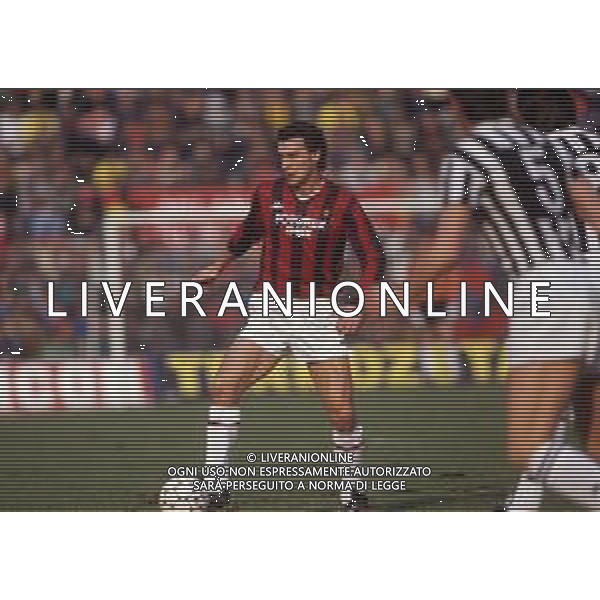 RETROSPETTIVA MANZO ANDREA CALCIATORE NELLA FOTO MANZO ANDREA CON LA MAGLIA DEL MILAN CALCIO AG ALDO LIVERANI SAS