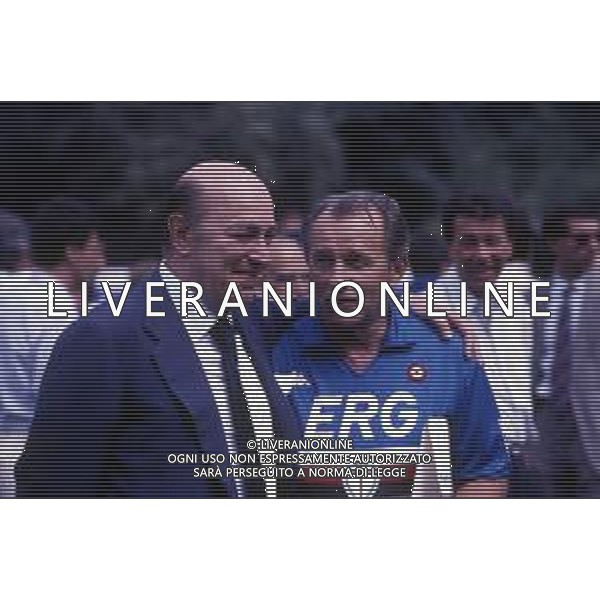 RETROSPETTIVA PAOLO MANTOVANI PRESIDENTE DELLA SAMPDORIA CALCIO NELLA FOTO PAOLO MANTOVANI PRESIDENTE DELLA SAMPDORIA CALCIO CON VUJADIN BOSKOV AG ALDO LIVERANI SAS