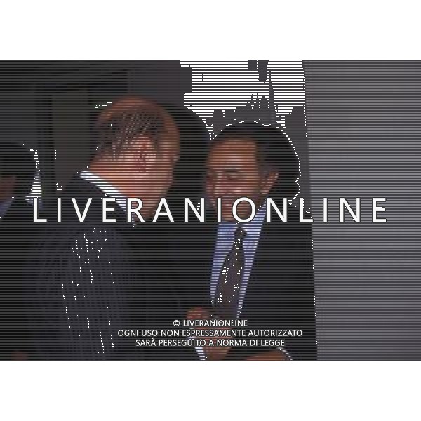 RETROSPETTIVA PAOLO MANTOVANI PRESIDENTE DELLA SAMPDORIA CALCIO NELLA FOTO PAOLO MANTOVANI PRESIDENTE DELLA SAMPDORIA CALCIO CON CORRADO FERLAINO PRESIDENTE NAPOLI CALCIO AG ALDO LIVERANI SAS