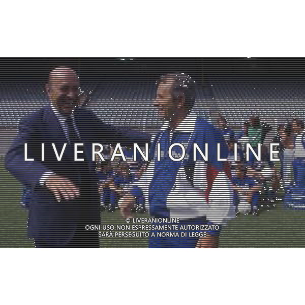 RETROSPETTIVA PAOLO MANTOVANI PRESIDENTE DELLA SAMPDORIA CALCIO NELLA FOTO PAOLO MANTOVANI PRESIDENTE DELLA SAMPDORIA CALCIO CON VUJADIN BOSKOV AG ALDO LIVERANI SAS