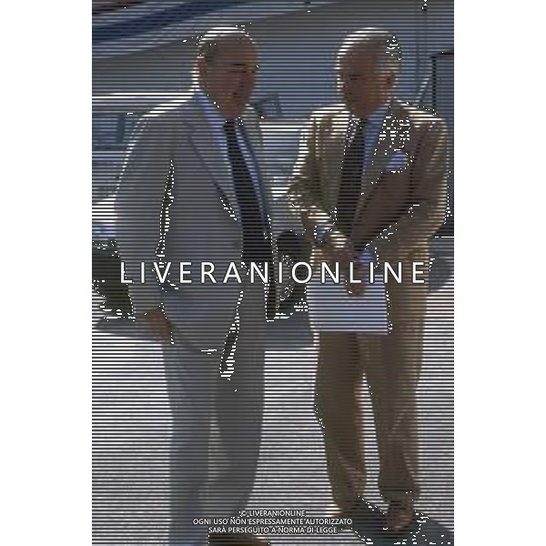 RETROSPETTIVA PAOLO MANTOVANI PRESIDENTE DELLA SAMPDORIA CALCIO NELLA FOTO PAOLO MANTOVANI PRESIDENTE DELLA SAMPDORIA CALCIO CON RICCARDO GARRONE AG ALDO LIVERANI SAS