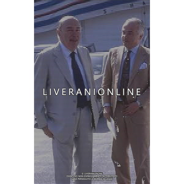 RETROSPETTIVA PAOLO MANTOVANI PRESIDENTE DELLA SAMPDORIA CALCIO NELLA FOTO PAOLO MANTOVANI PRESIDENTE DELLA SAMPDORIA CALCIO CON RICCARDO GARRONE AG ALDO LIVERANI SAS