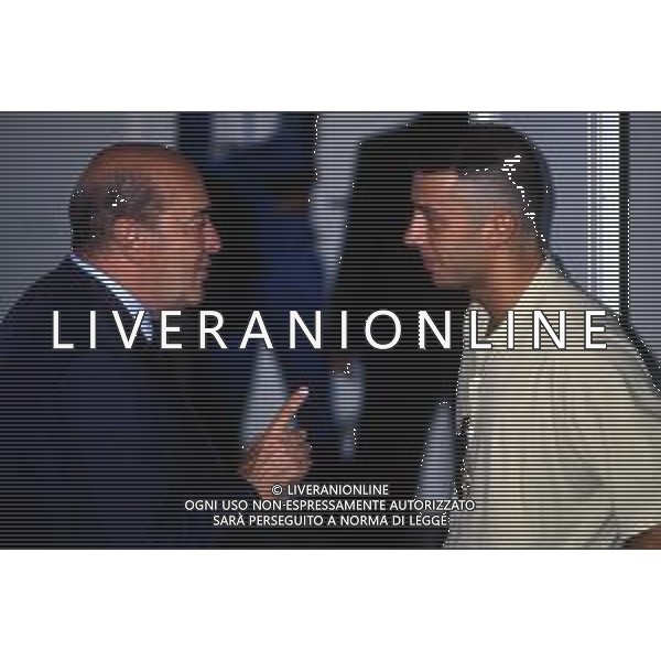 RETROSPETTIVA PAOLO MANTOVANI PRESIDENTE DELLA SAMPDORIA CALCIO NELLA FOTO PAOLO MANTOVANI PRESIDENTE DELLA SAMPDORIA CALCIO CON GIANLUCA VIALLI AG ALDO LIVERANI SAS